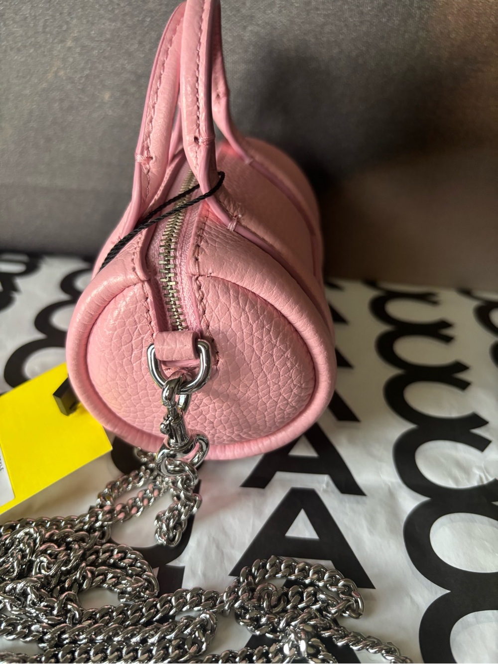 Marc Jacobs Pink Mini The Duffle Pebbled Leather Crossbody Bag - Picture 6 of 10
